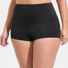Women's Plus Size Tugless High Waisted Swim Boy Shorts