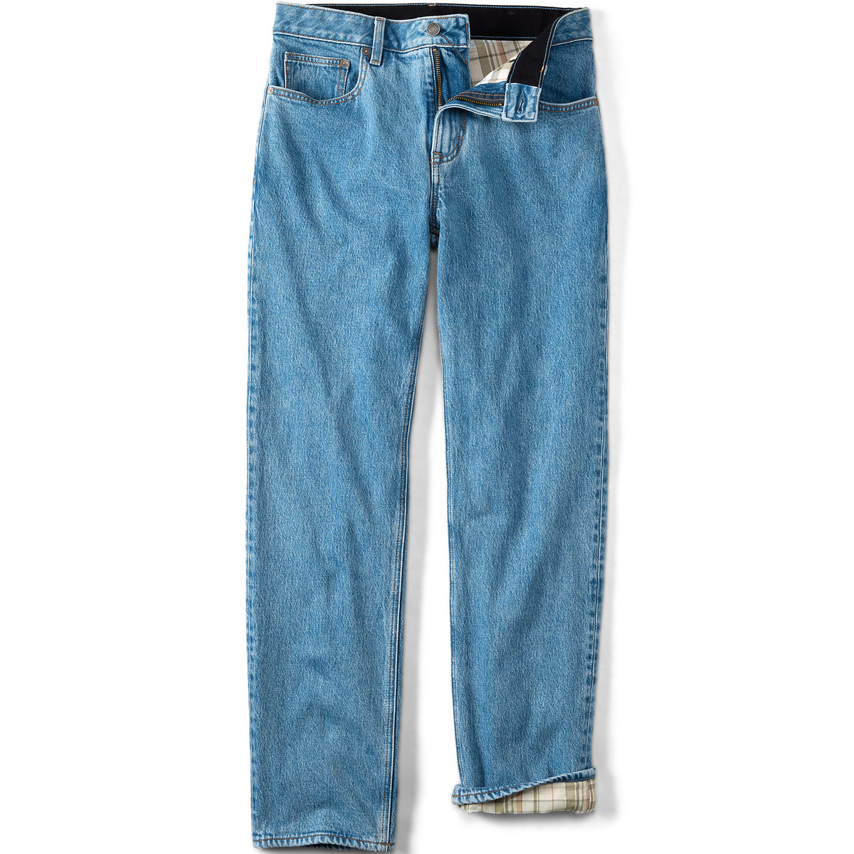 Men's Stretch Comfort Waist Easy Classic Fit Flannel Lined Jean