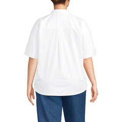 Women's Plus Size Cooling Elbow Sleeve Button Front Shirt
