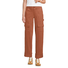 Women's Chino Mid Rise Straight Leg Cargo Ankle Pants