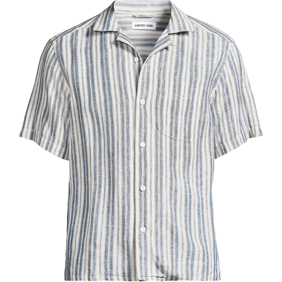 Men's Big Short Sleeve Linen Hawaiian Camp Collar Shirt
