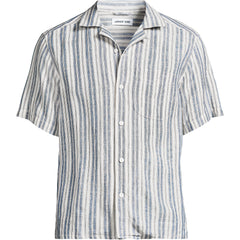 Men's Big and Tall Short Sleeve Linen Hawaiian Camp Collar Shirt