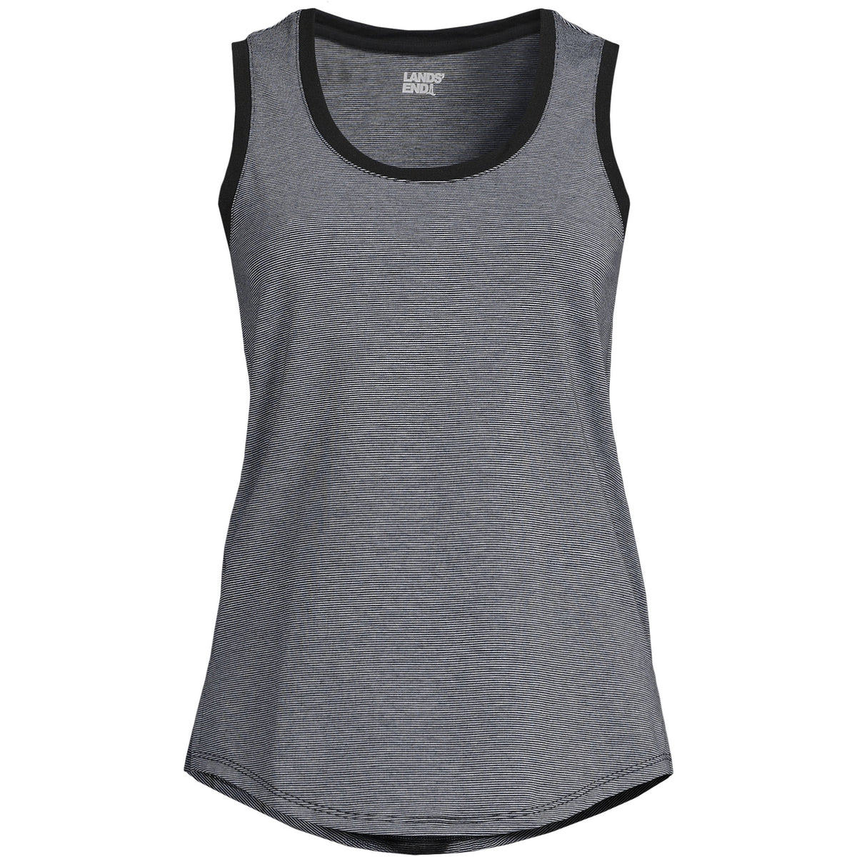 Women's Plus Size Sleeveless Power Performance Scoop Neck Curved Hem Tunic Tank