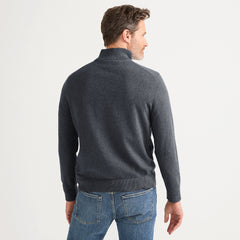 Men's Long Sleeve Fine Gauge Cotton Quarter Zip Sweater