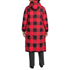 Women's Plus Size Print FeatherFree Insulated Diamond Quilted Maxi Coat