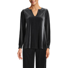 Women's Long Sleeve Velvet Blouse