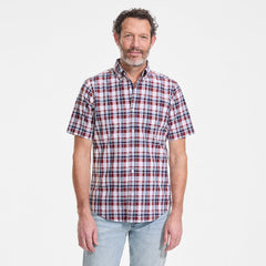 Men's Traditional Fit Short Sleeve Madras Shirt