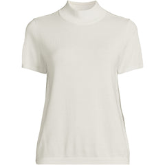Women's Plus Size Cotton Modal Half Sleeve Mock Neck Pullover Sweater