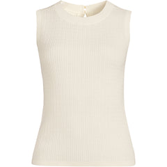 Women's Plus Size Fine Gauge Baby Cable Crew Neck Sleeveless Sweater - Set Top