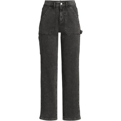 Women's Plus Size Soft Denim High Rise Utility Cargo Ankle Jeans