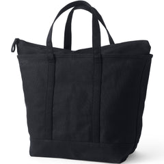 Extra Large Solid Color 5 Pocket Zip Top Canvas Tote Bag