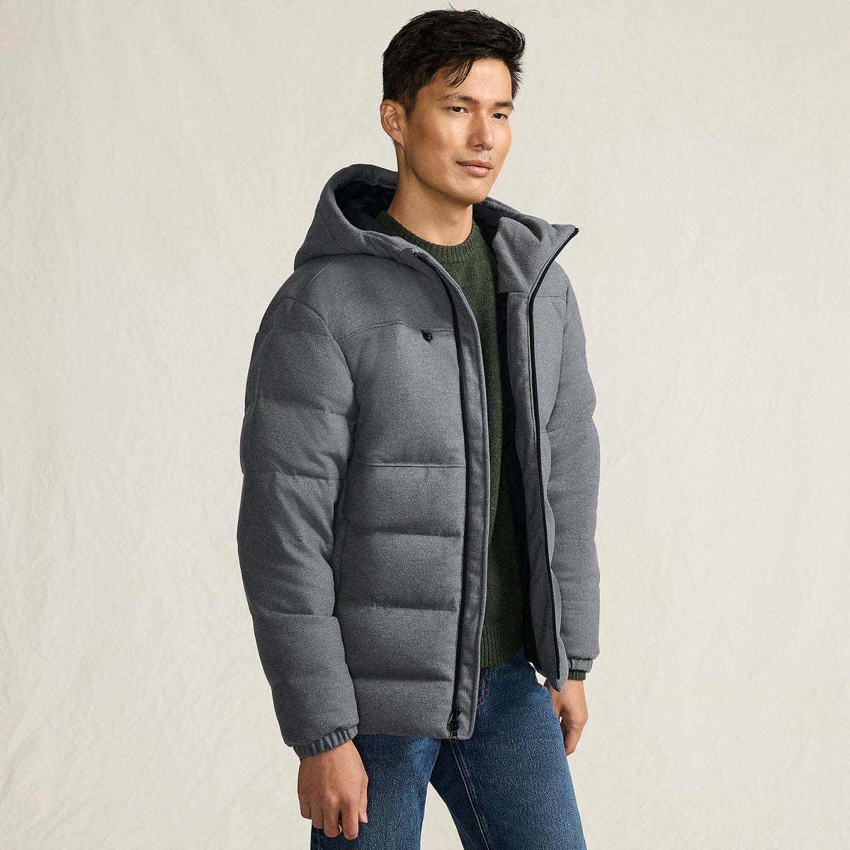Men's Tall Brushed Heritage Max 600 Down Puffer Hooded Jacket