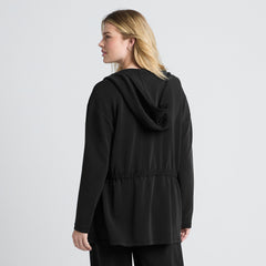 Women's Cupro Long Sleeve Full Zip Tunic Hoodie