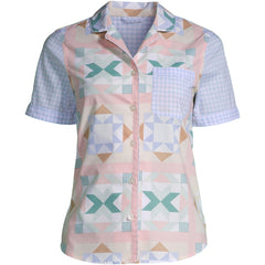 Women's Short Sleeve Cotton Poplin Pajama Shirt
