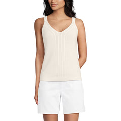 Women's Cotton Cable Vneck Tank Sweater