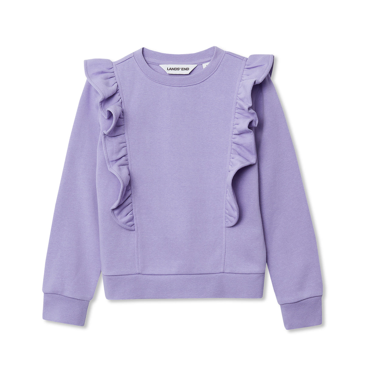 Girls Long Sleeve Cozy Fleece Ruffle Sweatshirt