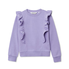 Girls Long Sleeve Cozy Fleece Ruffle Sweatshirt