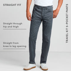 Men's Big and Tall Travel Kit Straight Fit 5 Pocket Pant