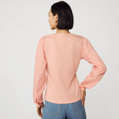 Women's Supima Interlock Scoop Neck Blouson Sleeve Top