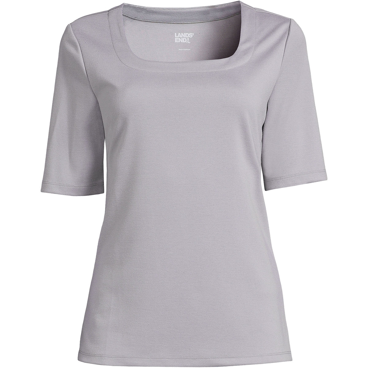 Women's Plus Size Elbow Sleeve Ponte Square Neck Top