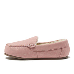Kids Fuzzy Lined Shimmer Moccasin Slippers