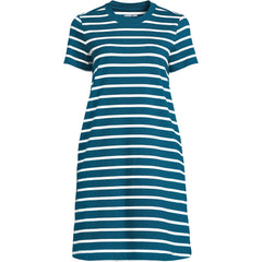 Women's Cotton Jersey Crew Neck T Shirt Dress