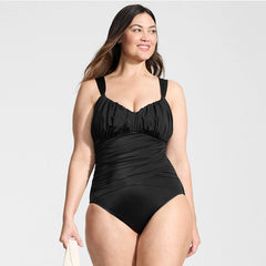 Women's Plus Size Slender Lite Sweetheart Shirred One Piece