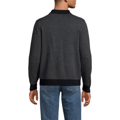 Men's Long Sleeve Washable Merino Button Through Sweater Polo