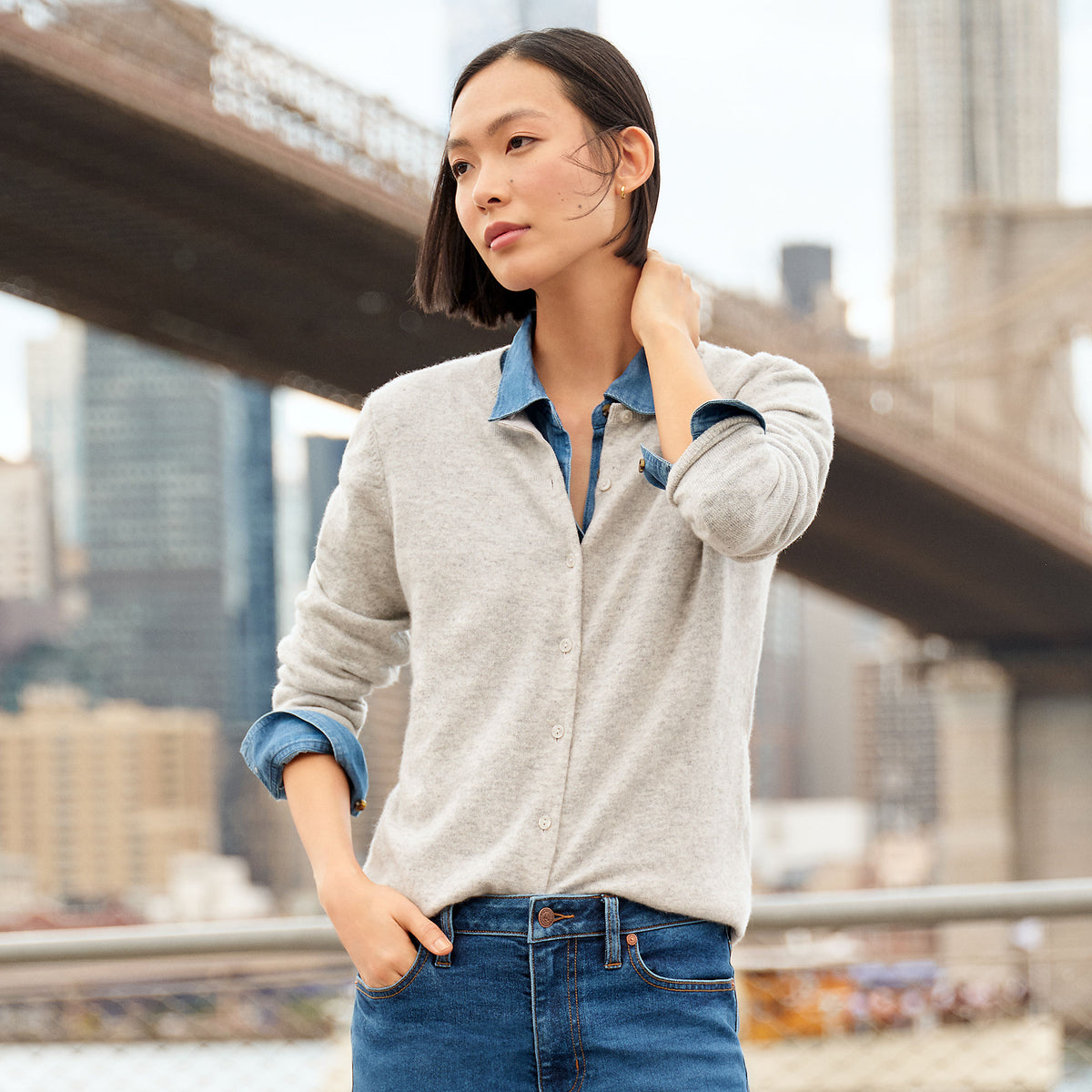Women's Tall Classic Cashmere Cardigan Sweater