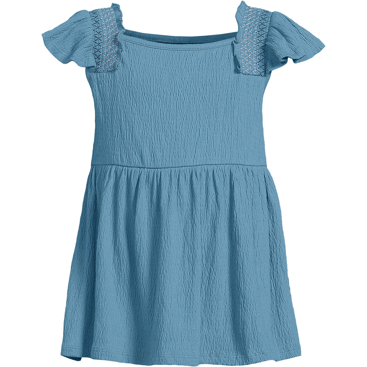 Girls Smocked Flutter Sleeve Gauze Tank Top