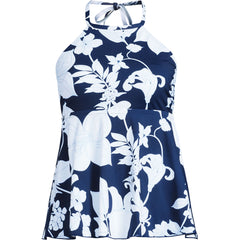 Women's Flutter High Neck Halter Tankini Top