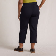 Women's Plus Size Ponte High Rise Straight Leg Crop Pants