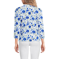 Women's Tall Lightweight Jersey Button Pintuck Top