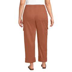 Women's Plus Size Chino Mid Rise Straight Leg Cargo Ankle Pants
