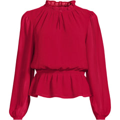 Women's Plus Size Chiffon Peplum Top