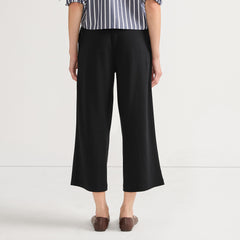 Women's Tall Sport Knit Elastic Waist Wide Leg Crop Pants