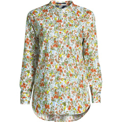 Women's Petite No Iron Banded Collar Popover Shirt