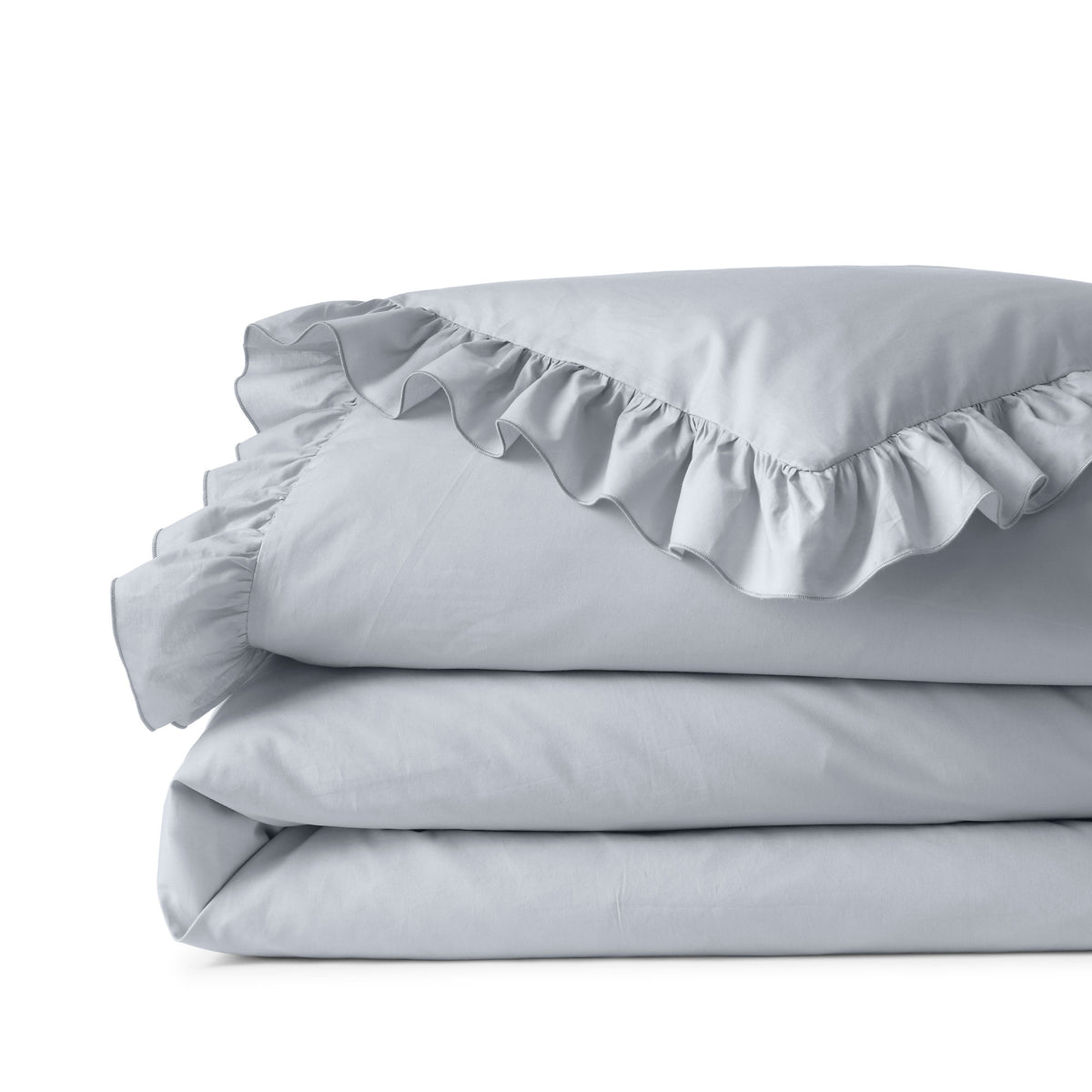 200 Thread Count Cotton Crisp and Cool Percale Ruffle Duvet Bed Cover