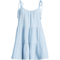 Women's Plus Size Oversized Cotton Gauze Metallic Tiered Mini Cover-up Dress