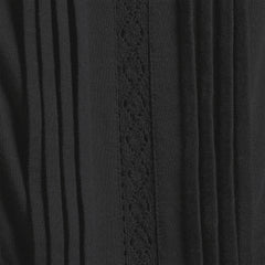 Women's Petite Lightweight Jersey Lace Mix Long Sleeve Pintuck Top
