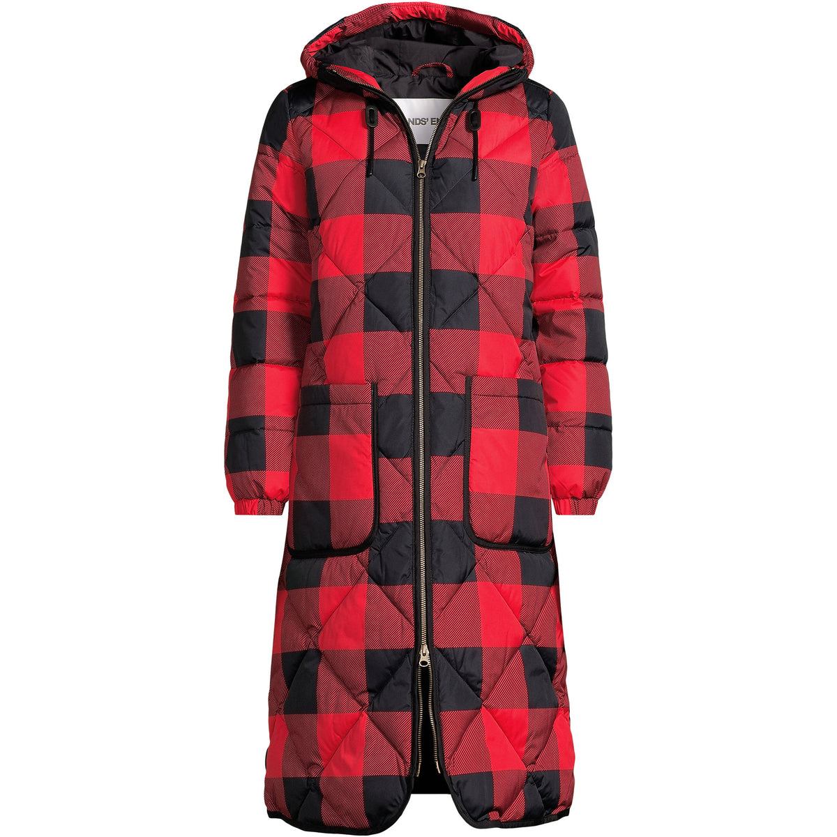 Women's Plus Size Print FeatherFree Insulated Diamond Quilted Maxi Coat