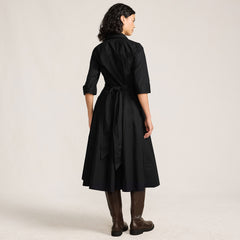 Women's Petite Poplin Midi Wrap Front Dress