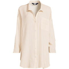 Women's Oversized Gauze Button Front Cover-Up Shirt
