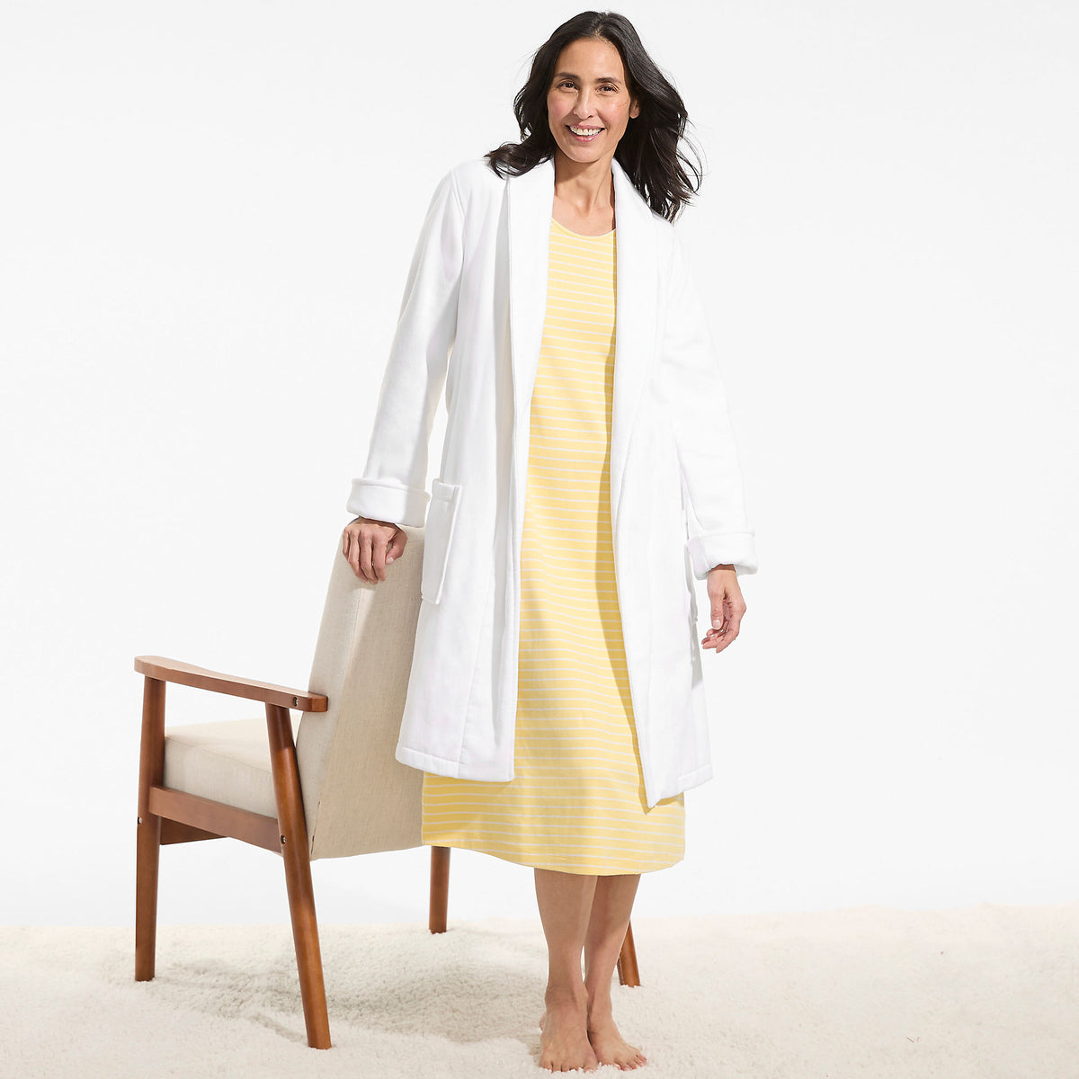 Women's Cotton Terry Knee Length Spa Bath Robe