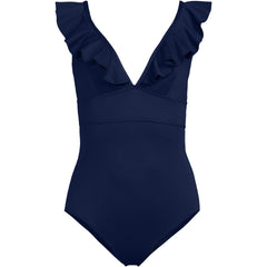 Women's Pique Ruffle One Piece Swimsuit