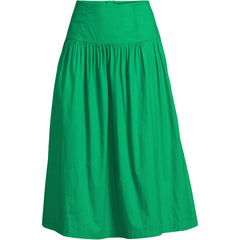 Women's Petite Poplin Drop Waist Midi Skirt - Set Bottom