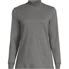 Women's Relaxed Cotton Long Sleeve Mock Turtleneck