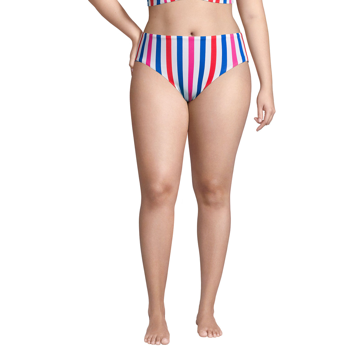 Women's Plus Size Chlorine Resistant Reversible Mid Waist Bikini Bottoms