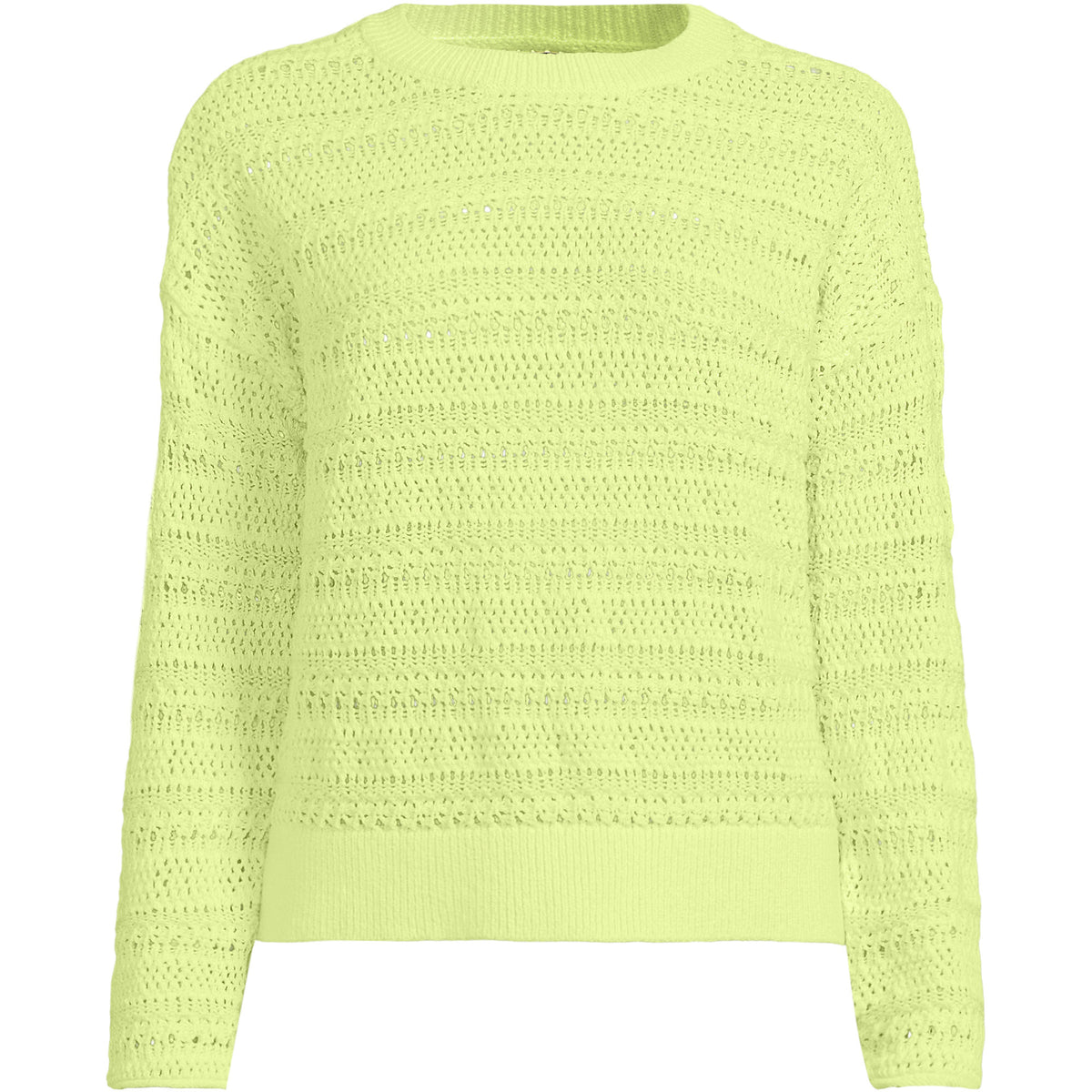 Women's Plus Size Cotton Blend Pointelle Crew Neck Sweater