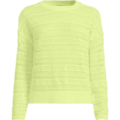 Women's Plus Size Cotton Blend Pointelle Crew Neck Sweater